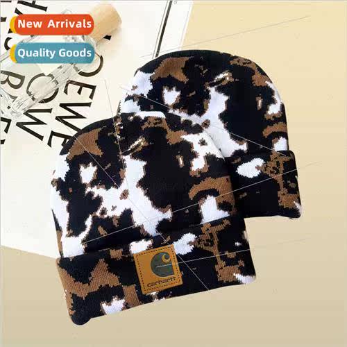 New fashion cow knted wool hat fall winter couple warm retro