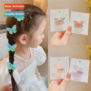 hair clips side color bang cute bow children Gradient female