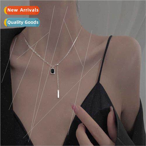 Super cool black square necklace cool black diamond tassel s