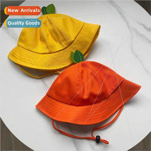 Korea cute ltle straw pot hat children fisherman hat leaf sm