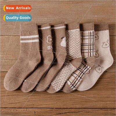 Socks women fall winter thickened padded stockings cute cart