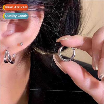 Daily commuter metal circle earrings niche premium earrings