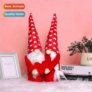 Creative faceless old man gnome Rudolph double love doll orn