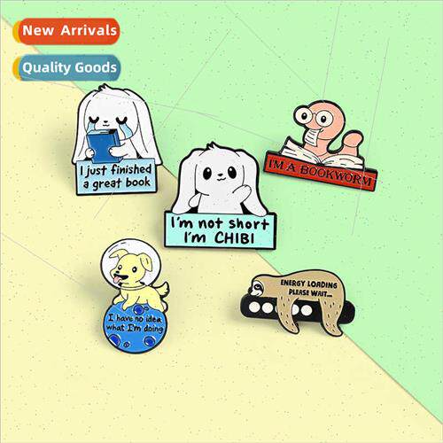 Brooch new pet dog shape lazy wind students reward gift Engl