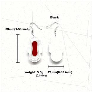 Funny sanary pad pendant dangling earrings zinc alloy jewell