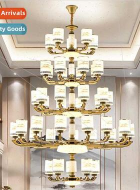 New Chinese living room villa large chandelier atmosphere Ch