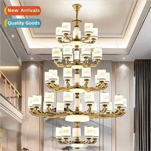 room villa large New atmosphere living chandelier Chinese