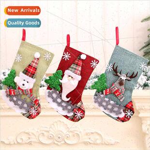 burlap Santa medium stockings Claus Christmas New