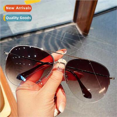 Aviator super cool men half-rimmed sunglasses teal toadstool