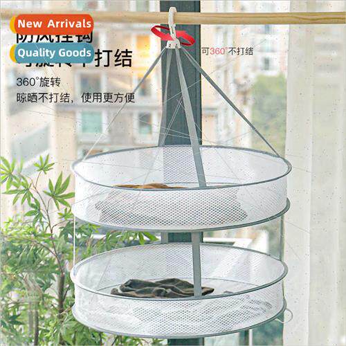 Clothes basket drying net folding large double drying basket