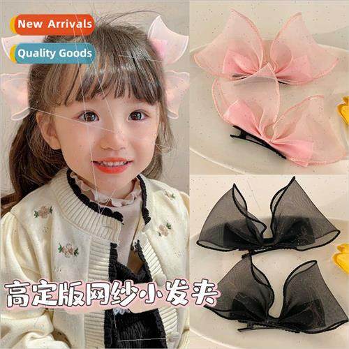 Children bow hair clips pair clips baby on run princess head