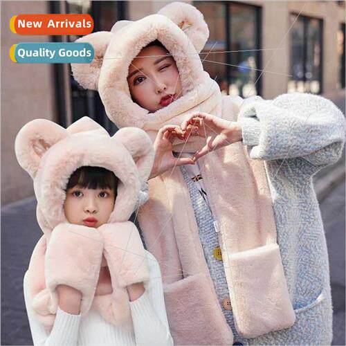 Parent-child hat scarf gloves three-in-one girl students win