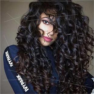African Small Curly Wig Europe Wigs Ladies Long Curly Hair B