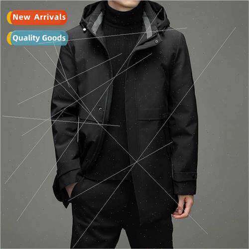 Long men down jacket br winter new casual dad jacket hooded