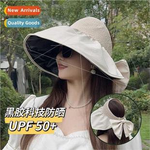 hat hollow inner sunscreen vinyl sun straw top semi Summer