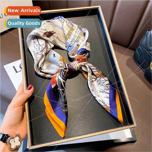 Starry blue navy blue spring fall thin shawl silk scarf air-