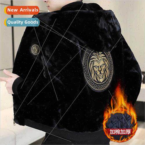 Winter men imation fur coat mink coat Slim hooded casual thi
