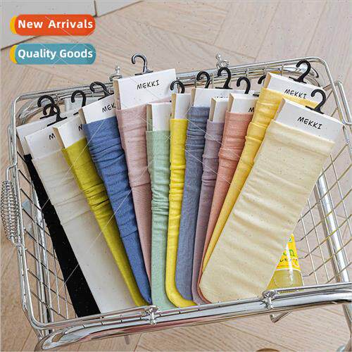 Solid color stockings children mid-calf socks spring summer