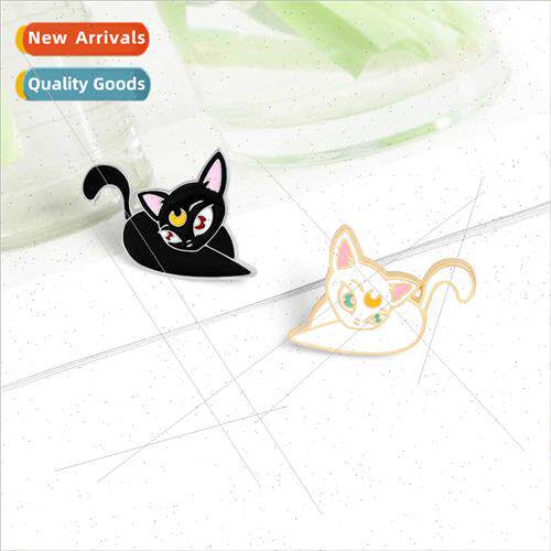 Exquise cartoon students versatile yin yang cat alloy brooch