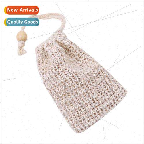 Wooden beads  soap storage bag cotton linen bubble soap mesh
