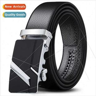 百搭休闲荔枝纹腰带包边耐刮裤 Belt buckle automatic 带厂 men