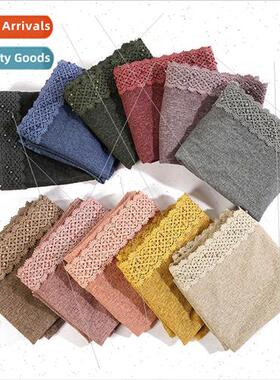 New linen lace lace staple pearl ladies scarf pure color eth