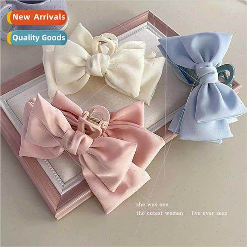 Oversized bow scratch clip cute back head hair clips female