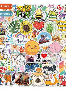 Stickers 100 cartoon laser ins outdoor ski water cup compute
