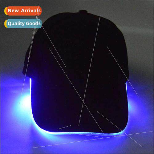 led baseball cap LED light-emting fiber optic duck tongue ca