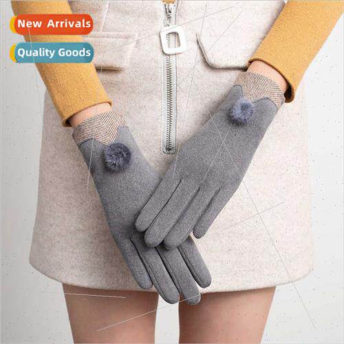 De velvet gloves autumn winter new -flannel gloves warm touc