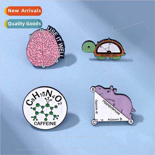 Cartoon chemical molecule triangle ruler turtle shape studen