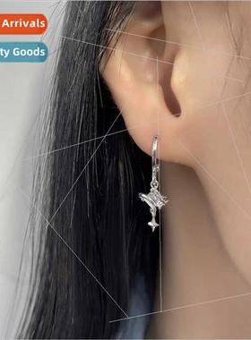 Quadrangle zirconia earrings Korea production exquise small