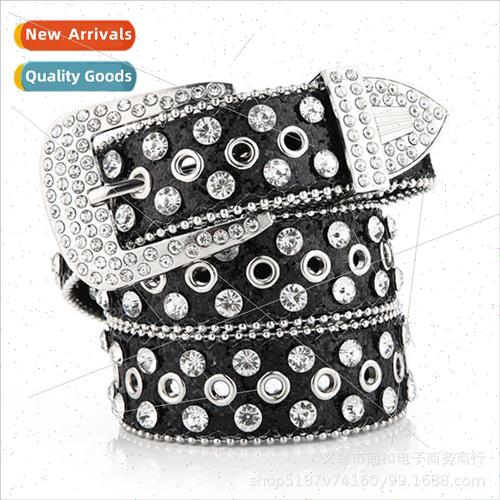 New belt women rhinestone wide belt rhinestone inlaid decora