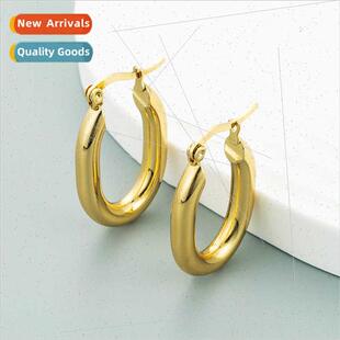 Europe fashion ins niche U-shaped tanium steel earrings fema