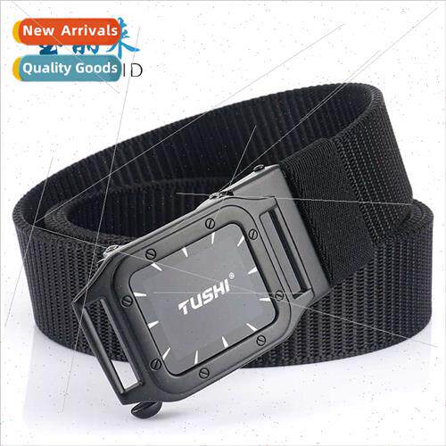 new automatic buckle belt breathable quick dry nylon belt bu