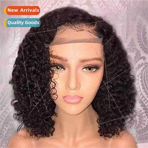 Chemical Fiber Front Lace Wig Europe Women Short Curly Hair