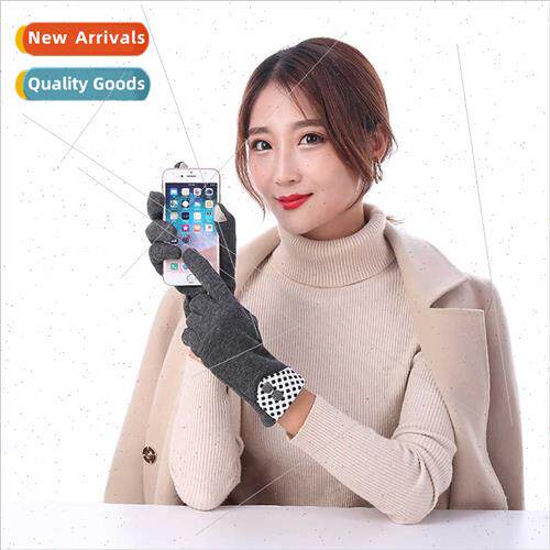 Touch screen women -flannel gloves fall winter padded warm d