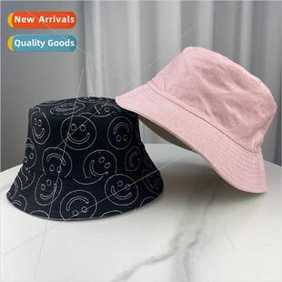 face bas Cotton smiley super high hat embroidered fisherman