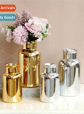 mple  gold silver glossy glossy ceramic desktop vase flower