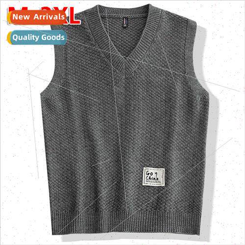 Autumn winter men wool undershirt Middle-aged v-neck vest ka