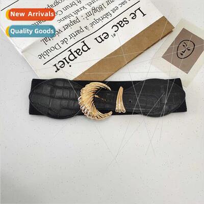 Outerwear oval pin buckle  belt female elastic elastic narro