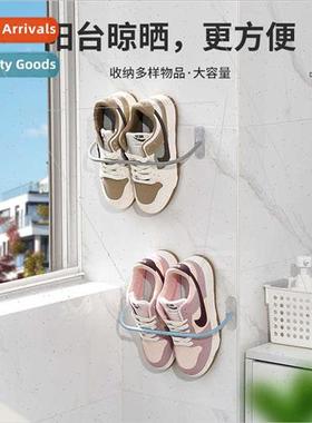 Multi-functional drying shoe rack wall-mounted bathroom slip