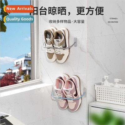Multi-functional drying shoe rack wall-mounted bathroom slip