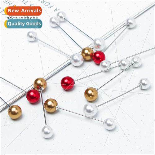 Flower bouquet bead pin floral decoration pearl buckle round