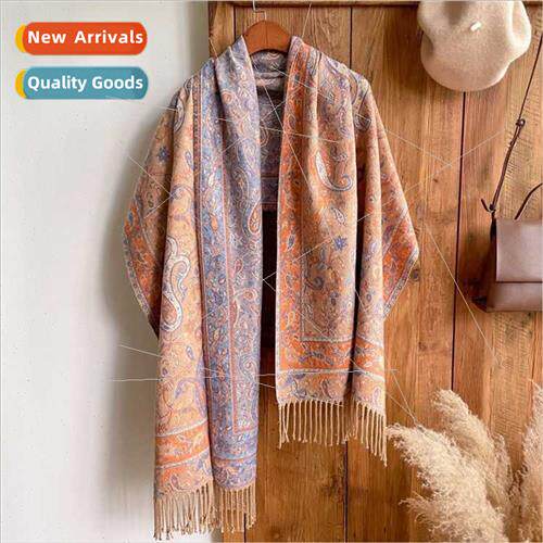 Vintage ethnic cashew scarf women anti-cold scarf blanket fa