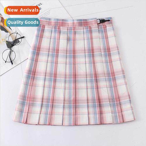 JK Orthodox Unim Whe Peach Sake Plaid Folded Skirt
