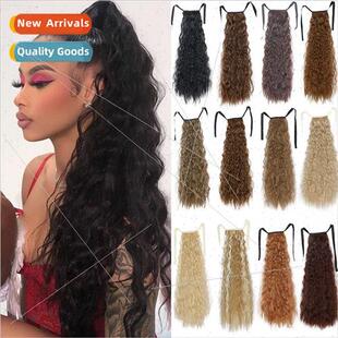 Bow Tie Ponytail Wig Corn Hot Long Curly Hair Chemical Fiber