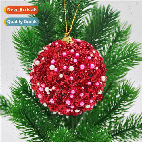 New Christmas ball shaped creative pearl sequins ball window