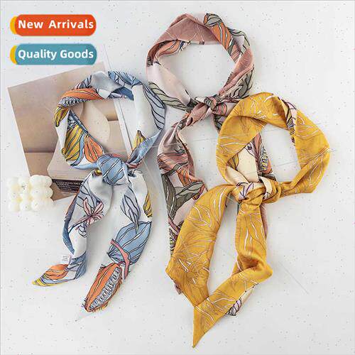 Fresh sweet printing simulation silk scarf Korean Korean lon