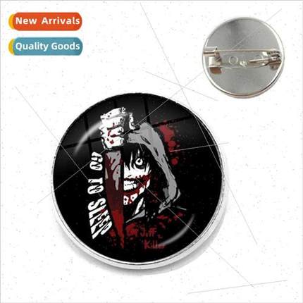 Jeff Jane Killer Brooch Timeless Gemstone Creepypasta Fright